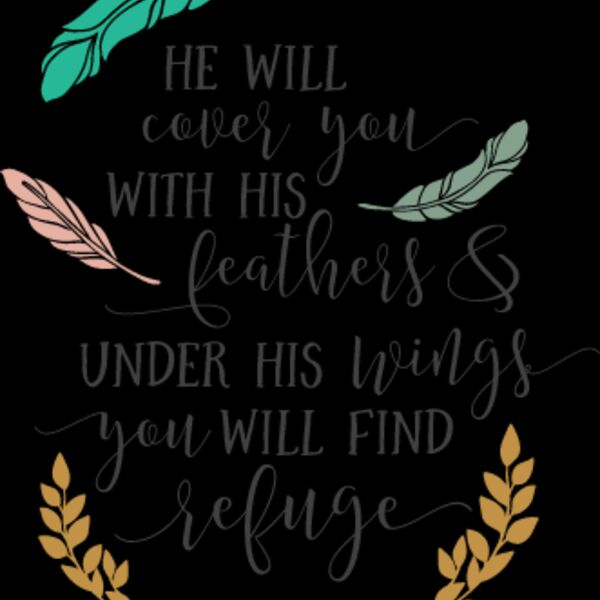 He will Cover you with his Feathers SVG Thumbnail